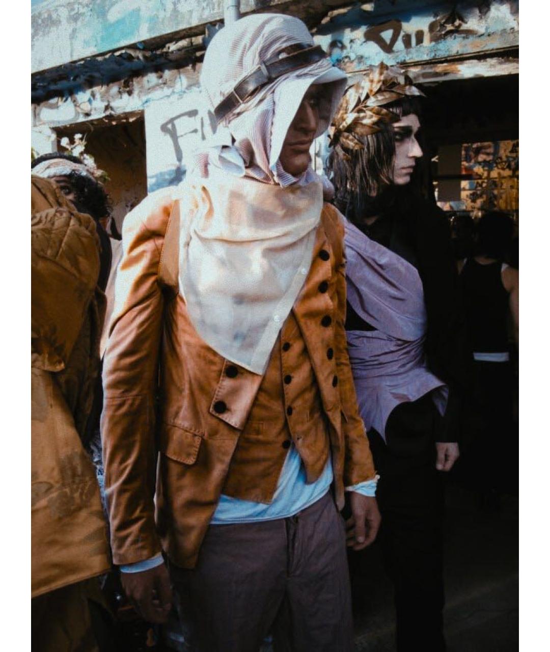 JOHN GALLIANO Коричневая кожаная куртка, фото 5