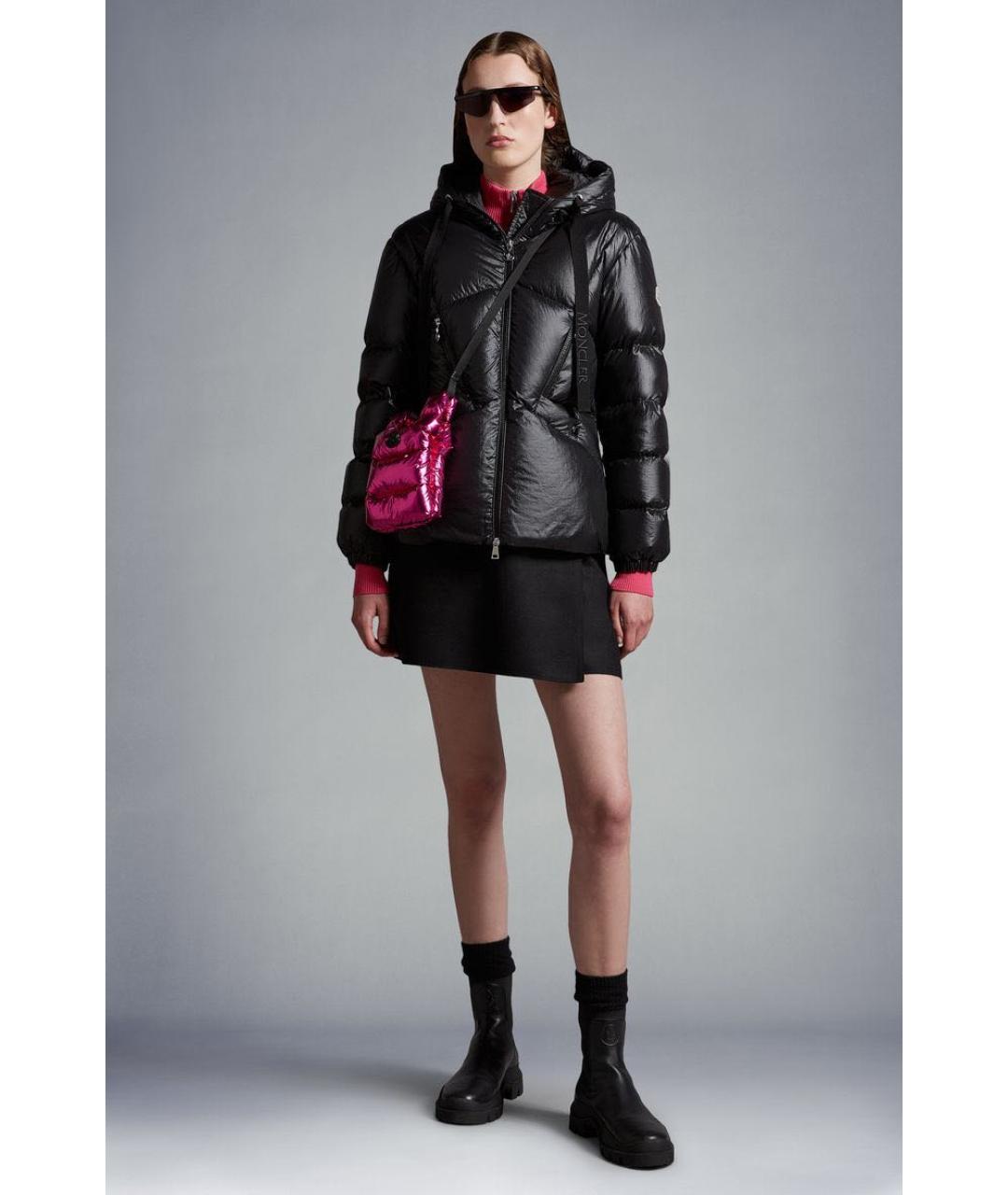 MONCLER Черный пуховик, фото 2