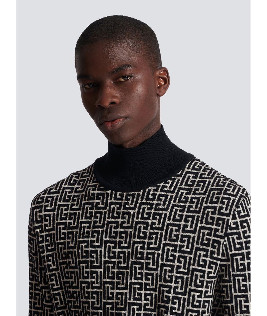 BALMAIN Серая хлопковая водолазка, фото 2