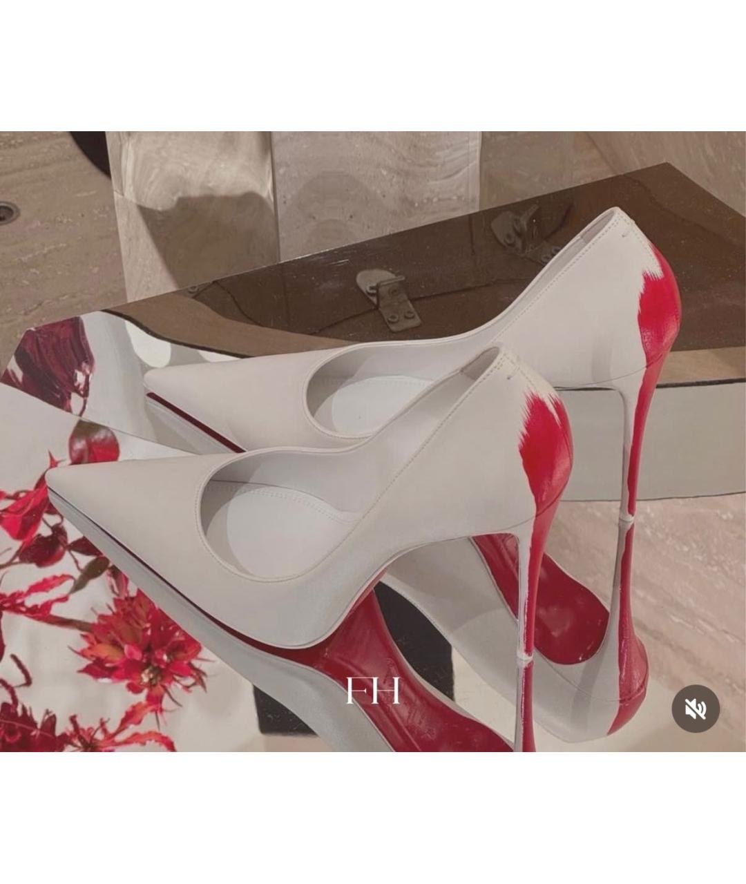 CHRISTIAN LOUBOUTIN Белые кожаные туфли, фото 7