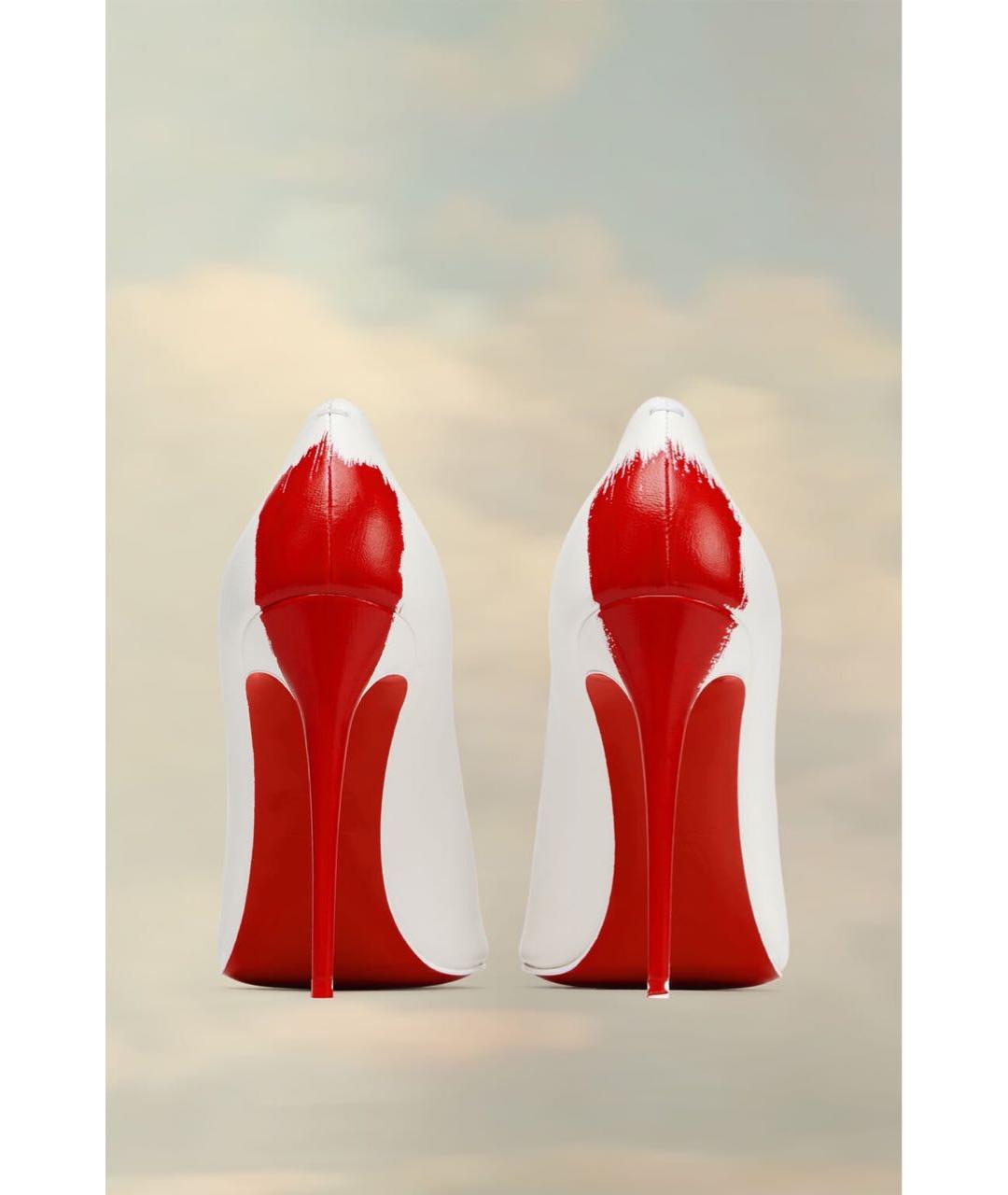 CHRISTIAN LOUBOUTIN Белые кожаные туфли, фото 4