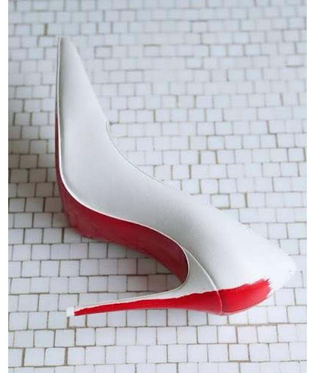 CHRISTIAN LOUBOUTIN Белые кожаные туфли, фото 6