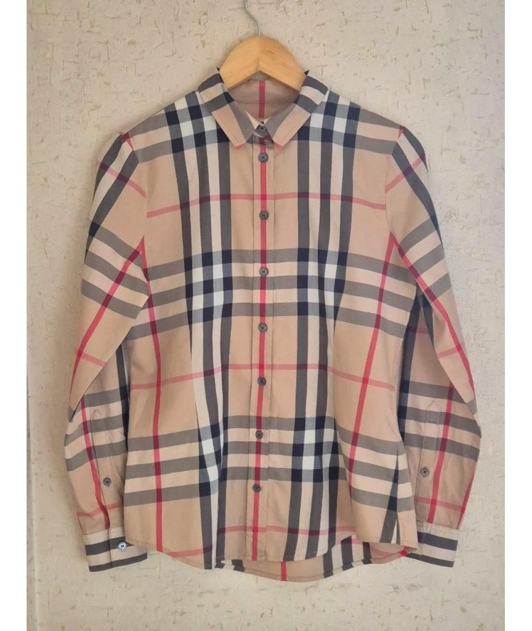 BURBERRY Бежевая хлопко-эластановая рубашка, фото 10