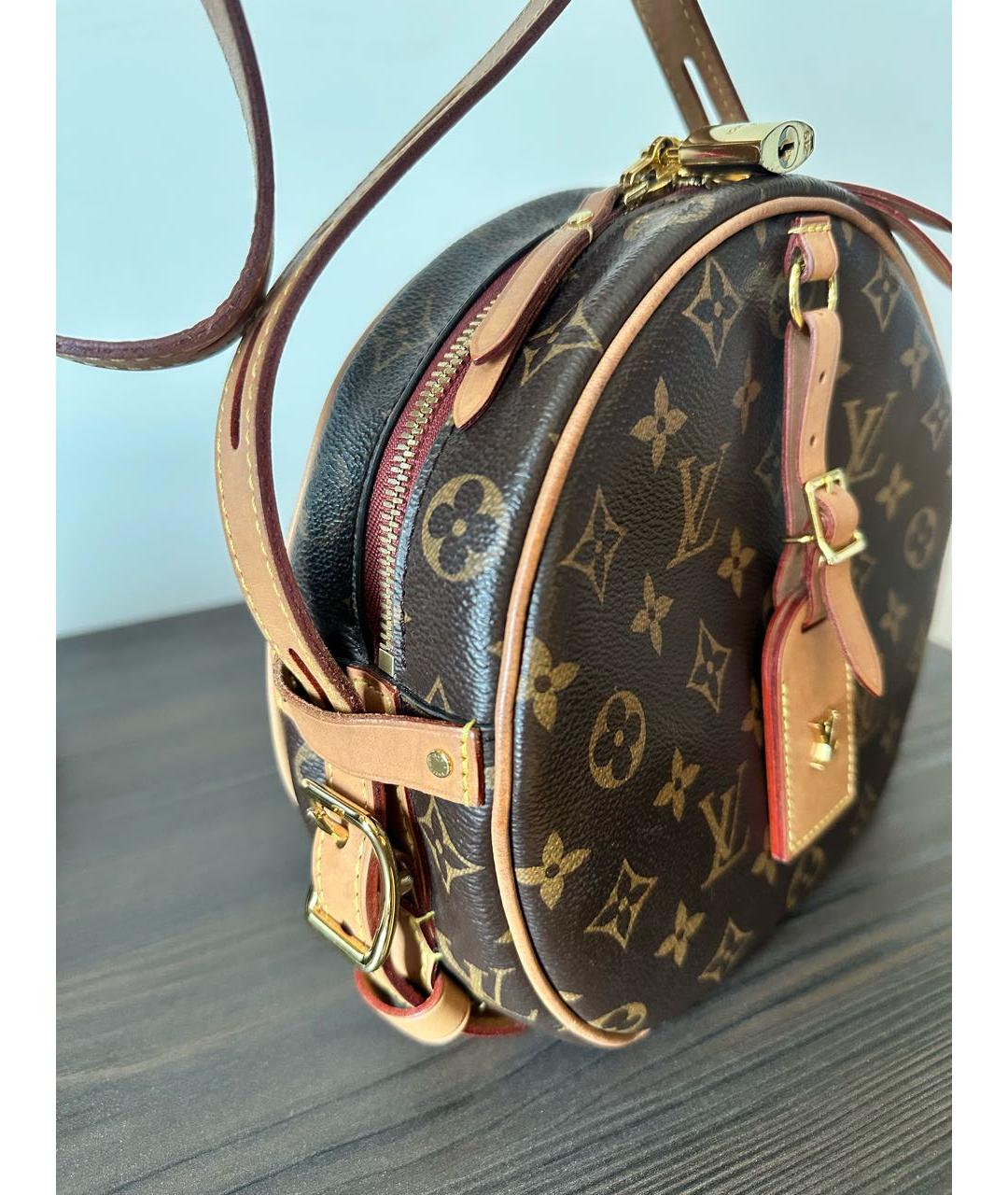 LOUIS VUITTON Коричневая кожаная сумка через плечо, фото 6