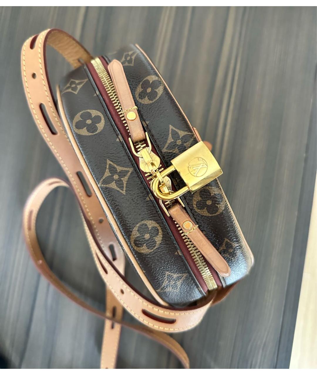LOUIS VUITTON Коричневая кожаная сумка через плечо, фото 4