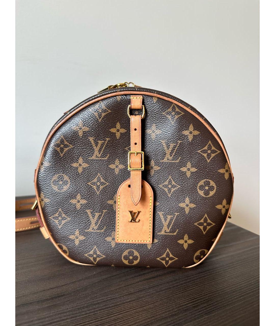 LOUIS VUITTON Коричневая кожаная сумка через плечо, фото 7