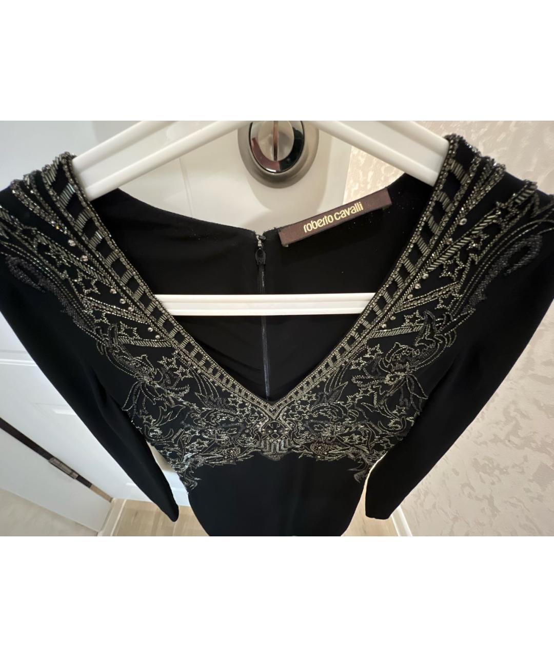 ROBERTO CAVALLI Черное вискозное вечернее платье, фото 3