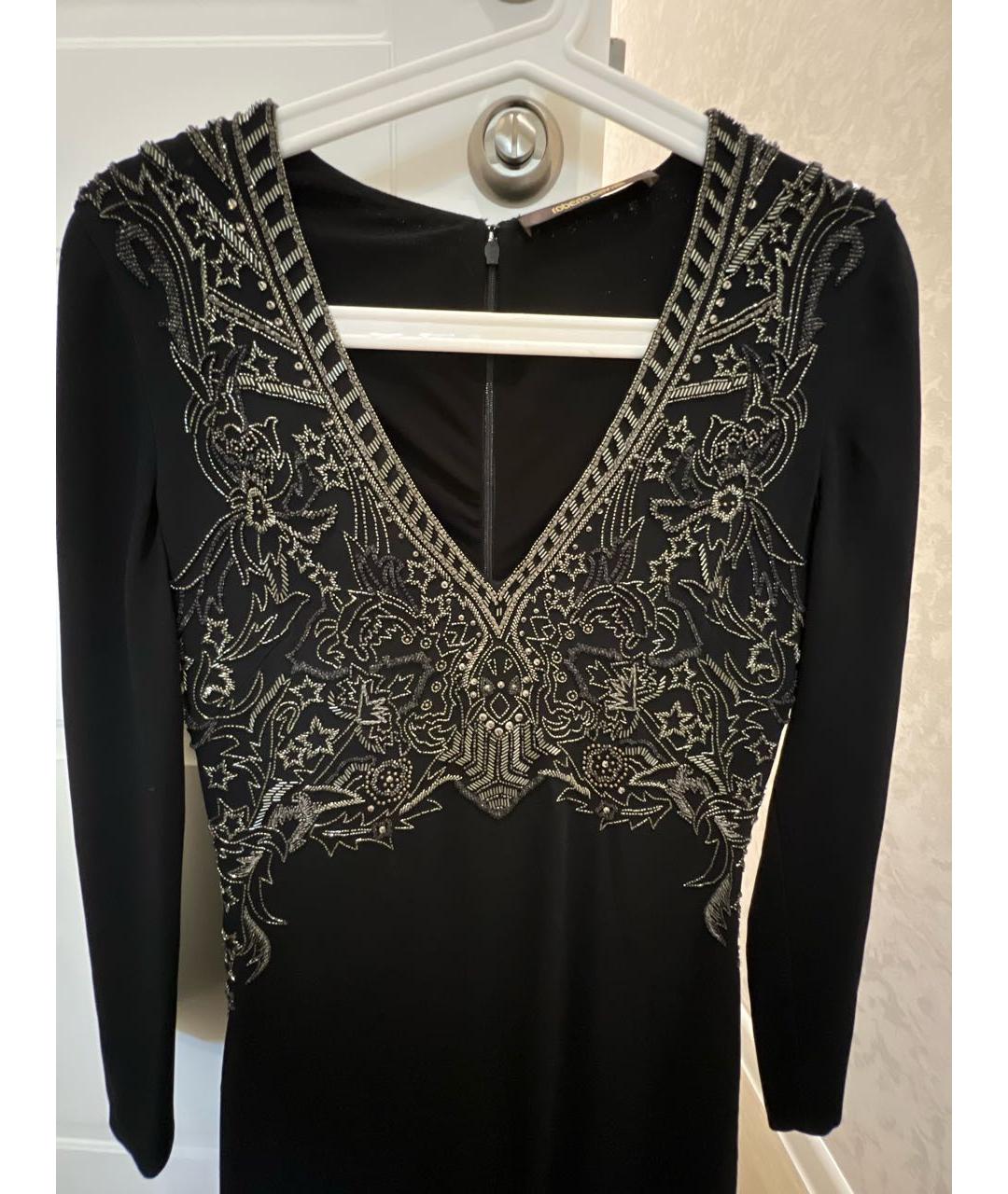 ROBERTO CAVALLI Черное вискозное вечернее платье, фото 4