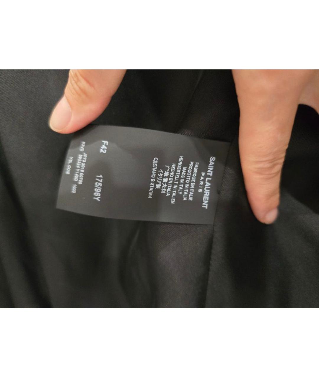 SAINT LAURENT Черный шелковый жакет/пиджак, фото 7