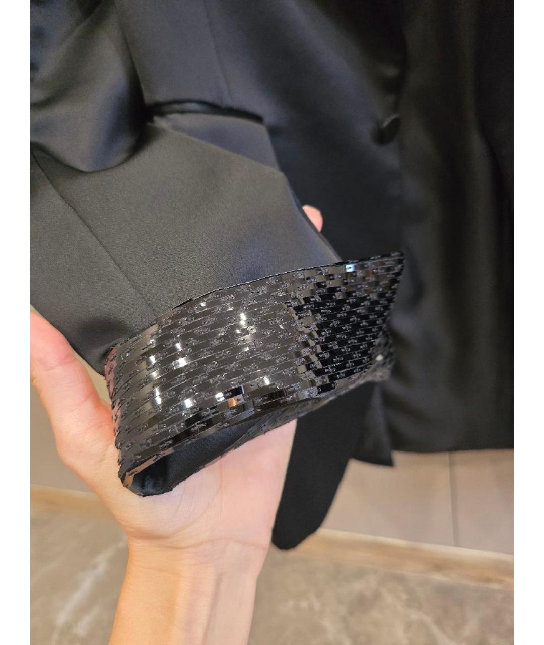 SAINT LAURENT Черный шелковый жакет/пиджак, фото 5