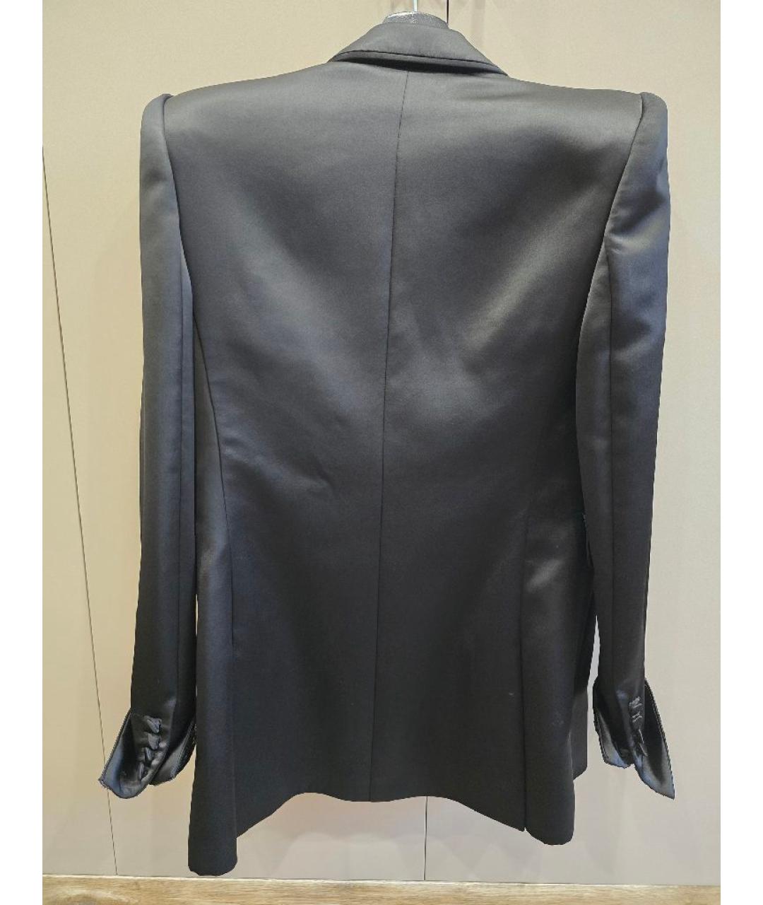 SAINT LAURENT Черный шелковый жакет/пиджак, фото 2