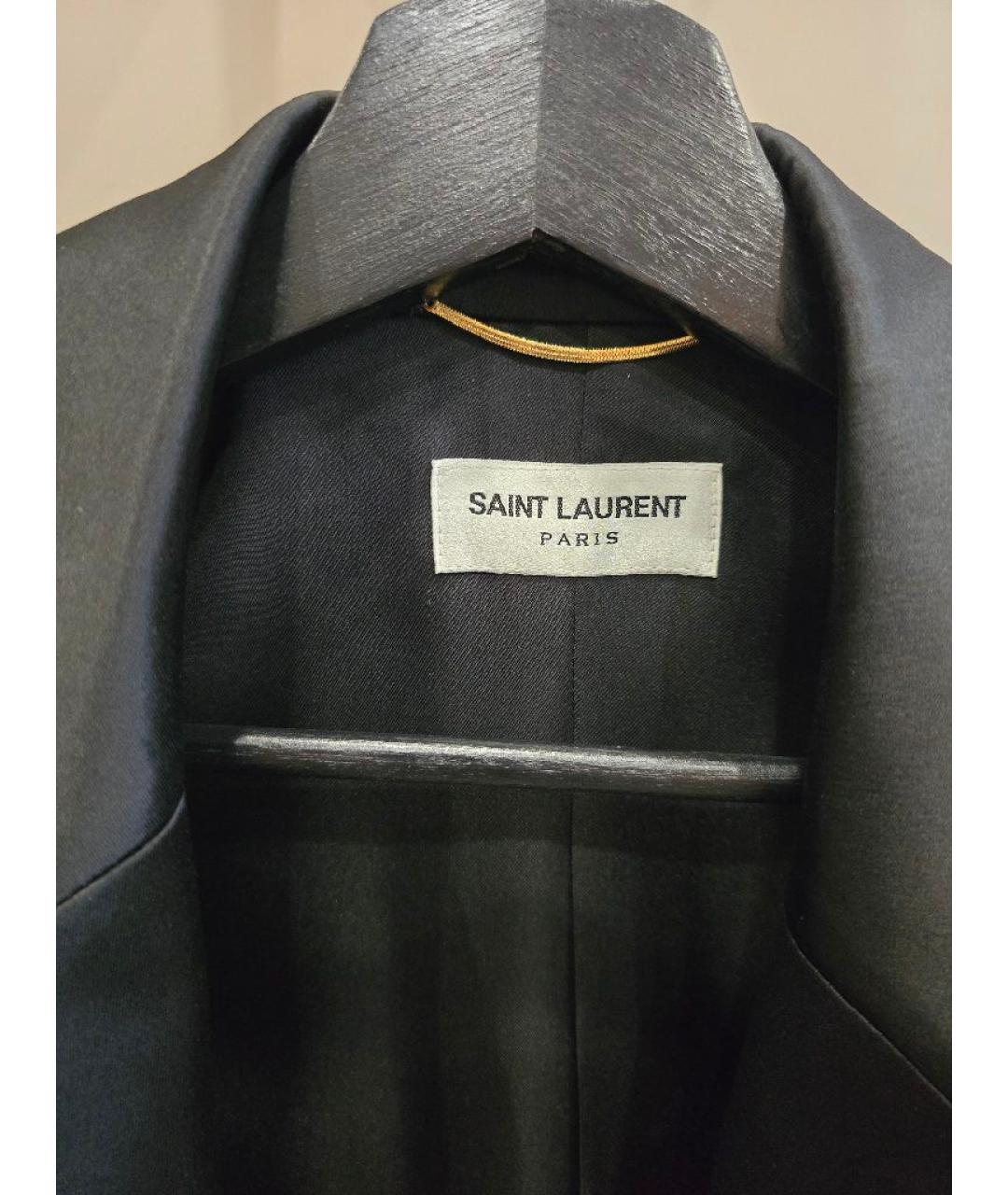 SAINT LAURENT Черный шелковый жакет/пиджак, фото 3