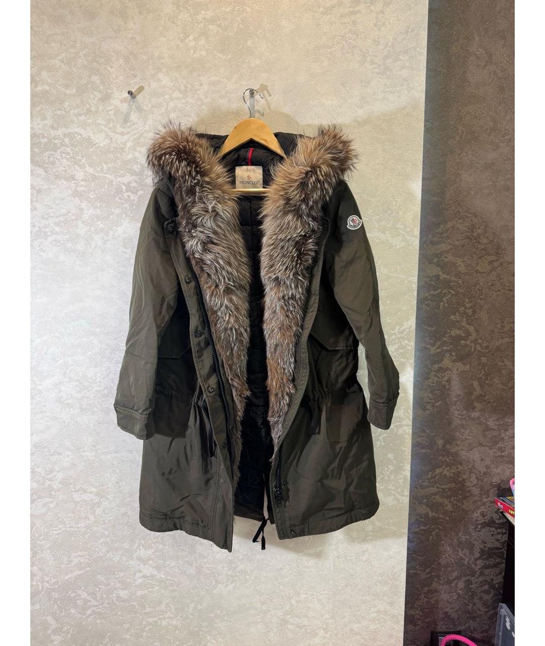 MONCLER Хаки полиэстеровая парка, фото 8