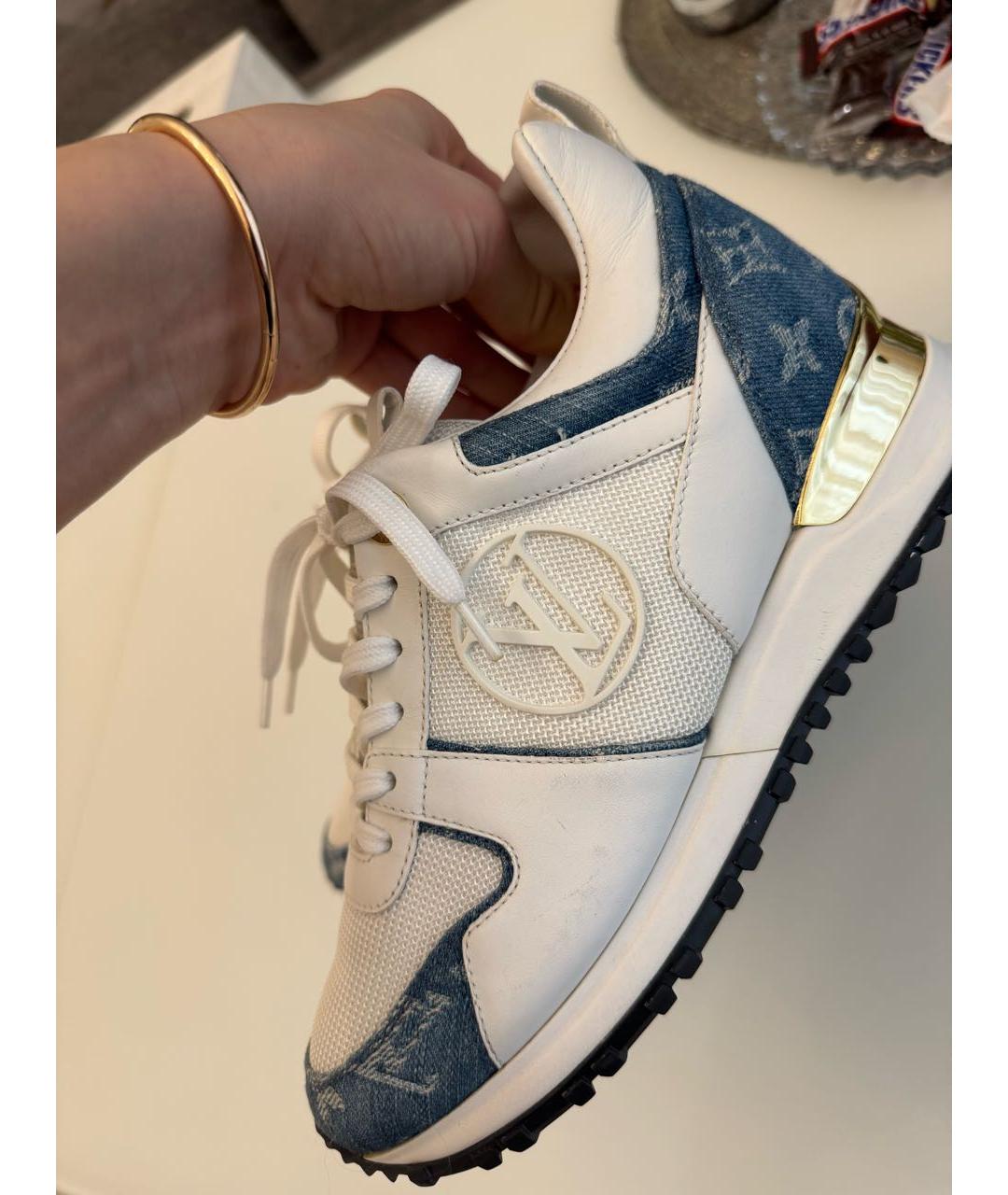 LOUIS VUITTON Белые кожаные кроссовки, фото 2