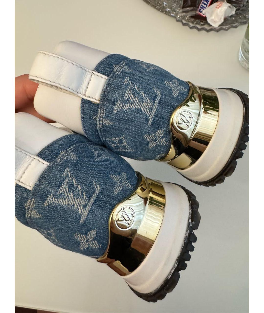 LOUIS VUITTON Белые кожаные кроссовки, фото 3