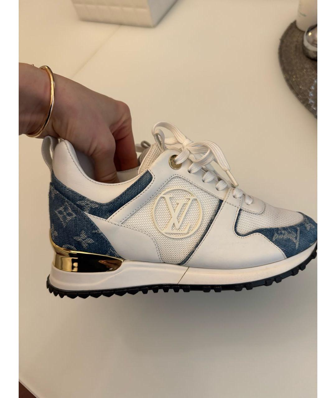 LOUIS VUITTON Белые кожаные кроссовки, фото 8