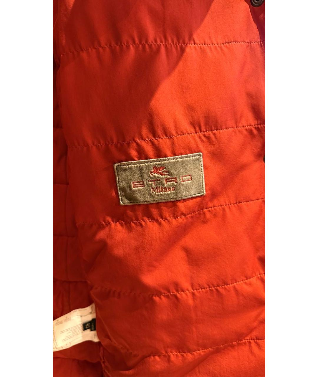 ETRO Бордовый полиэстеровый пуховик, фото 3