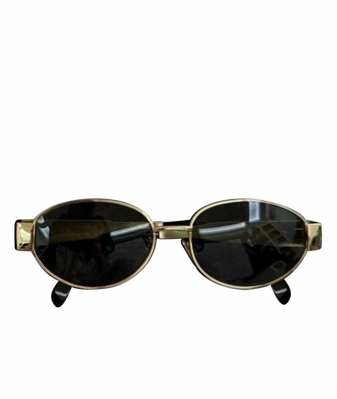 CELINE Золотые металлические солнцезащитные очки, фото 1