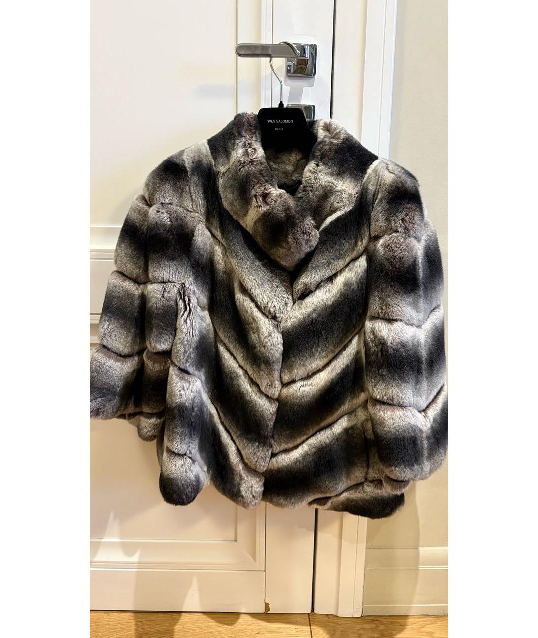 YVES SALOMON Серая меховая шуба, фото 4