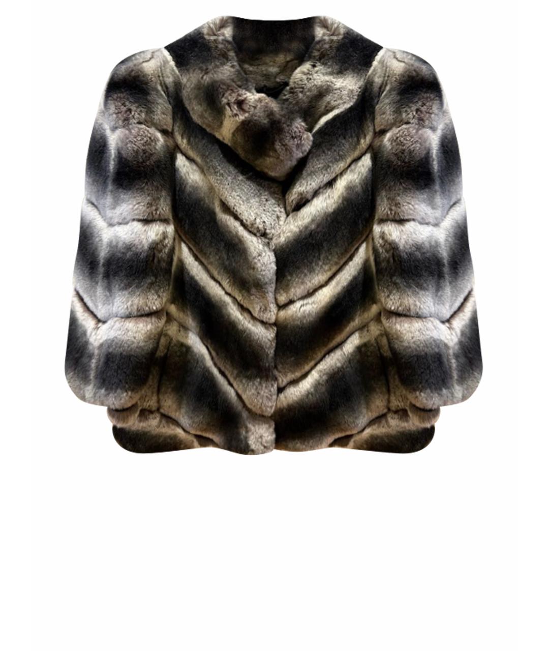 YVES SALOMON Серая меховая шуба, фото 1