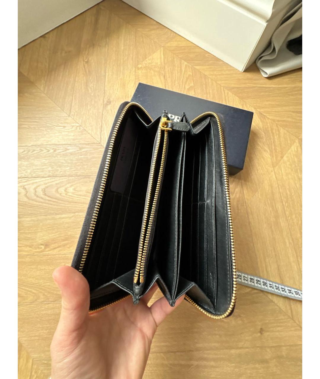 PRADA Черный кожаный кошелек, фото 4