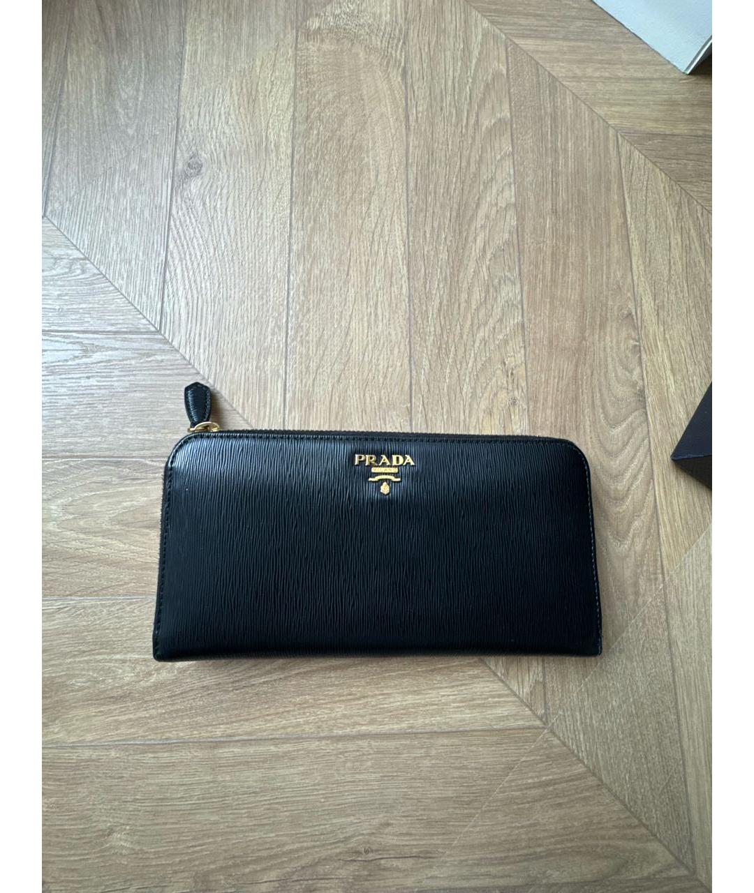 PRADA Черный кожаный кошелек, фото 6