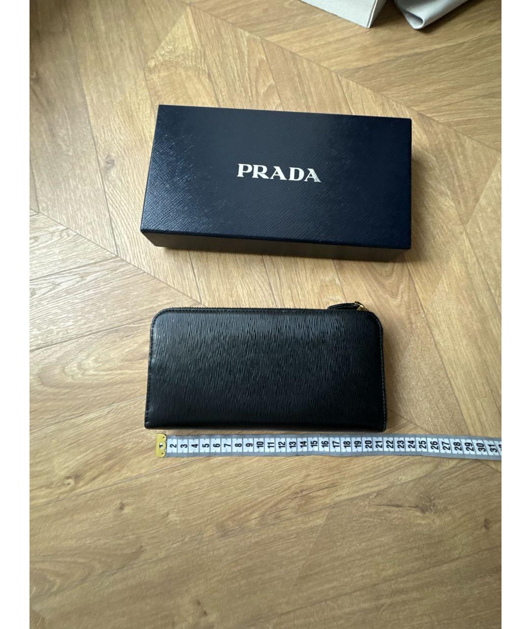 PRADA Черный кожаный кошелек, фото 3