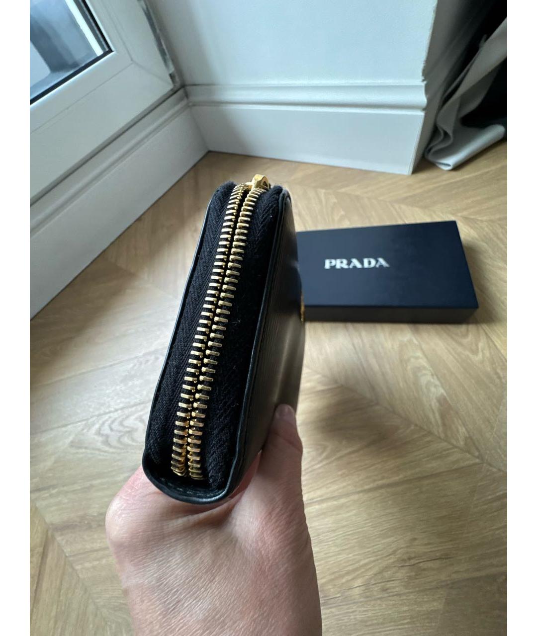 PRADA Черный кожаный кошелек, фото 2