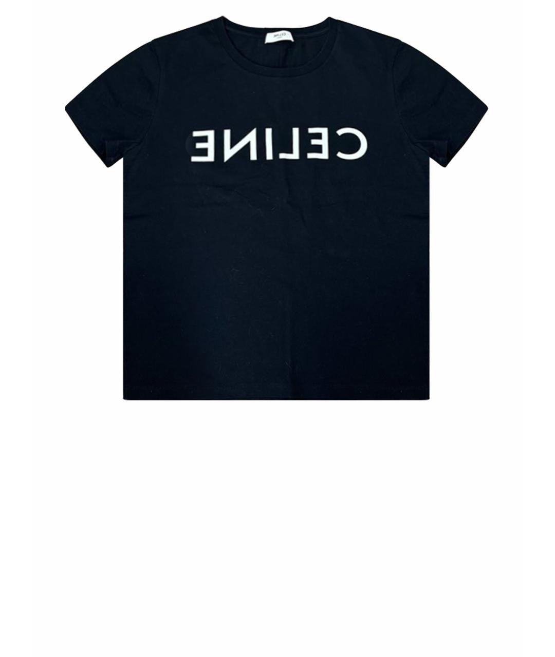 CELINE Черная хлопковая футболка, фото 1