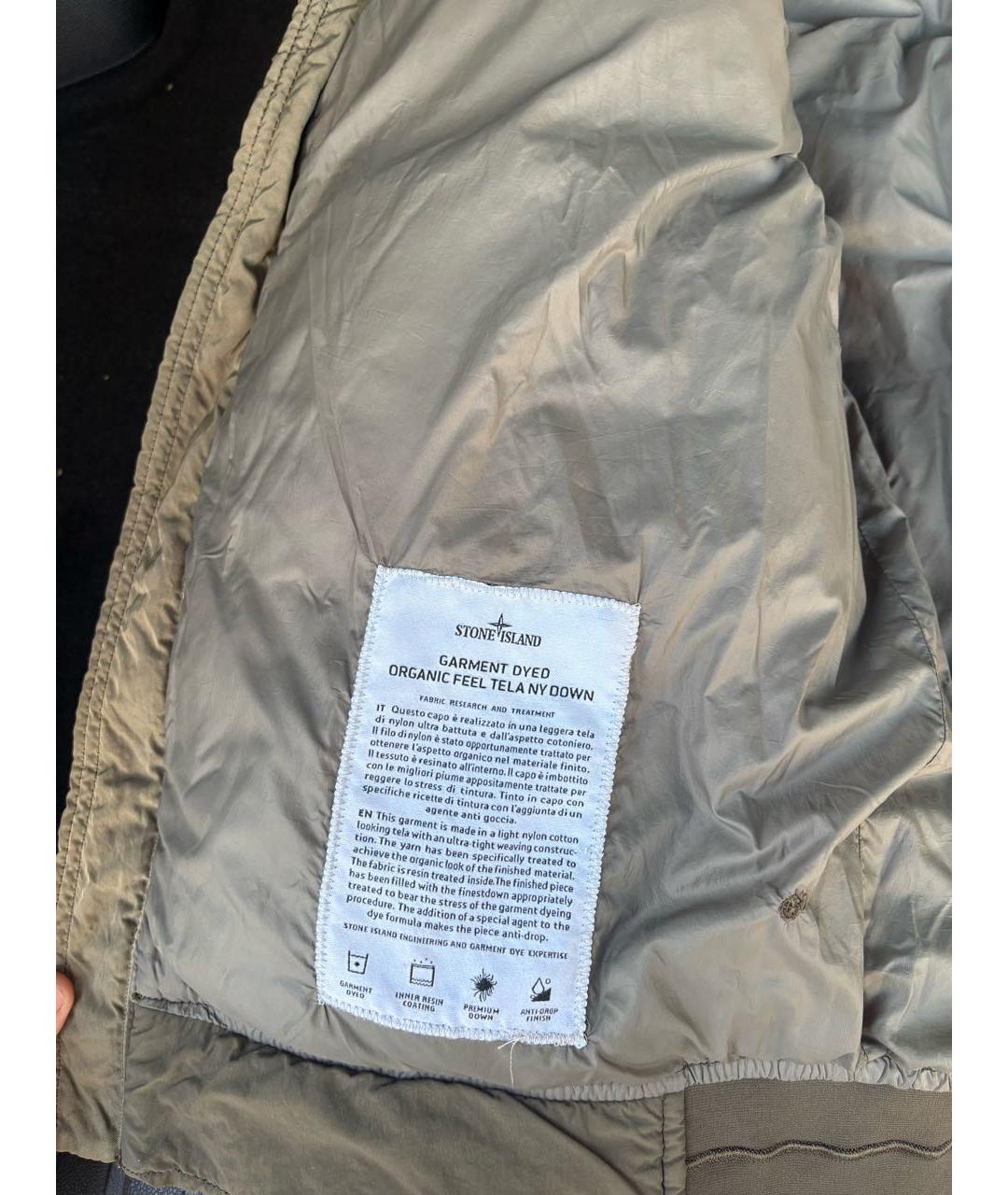STONE ISLAND Хаки полиамидовый пуховик, фото 6