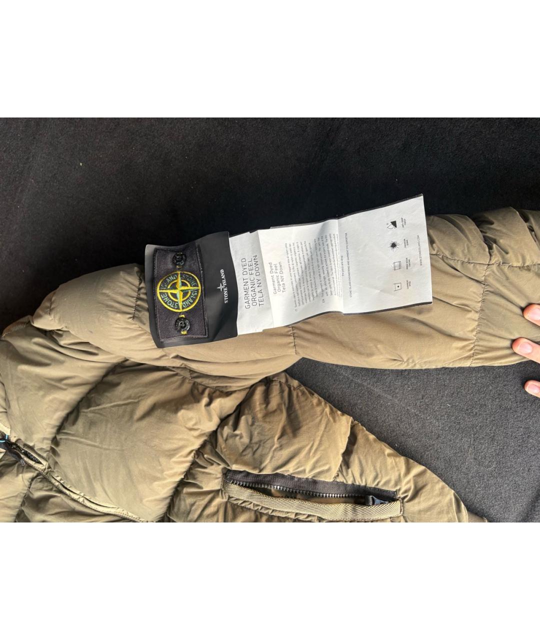 STONE ISLAND Хаки полиамидовый пуховик, фото 3