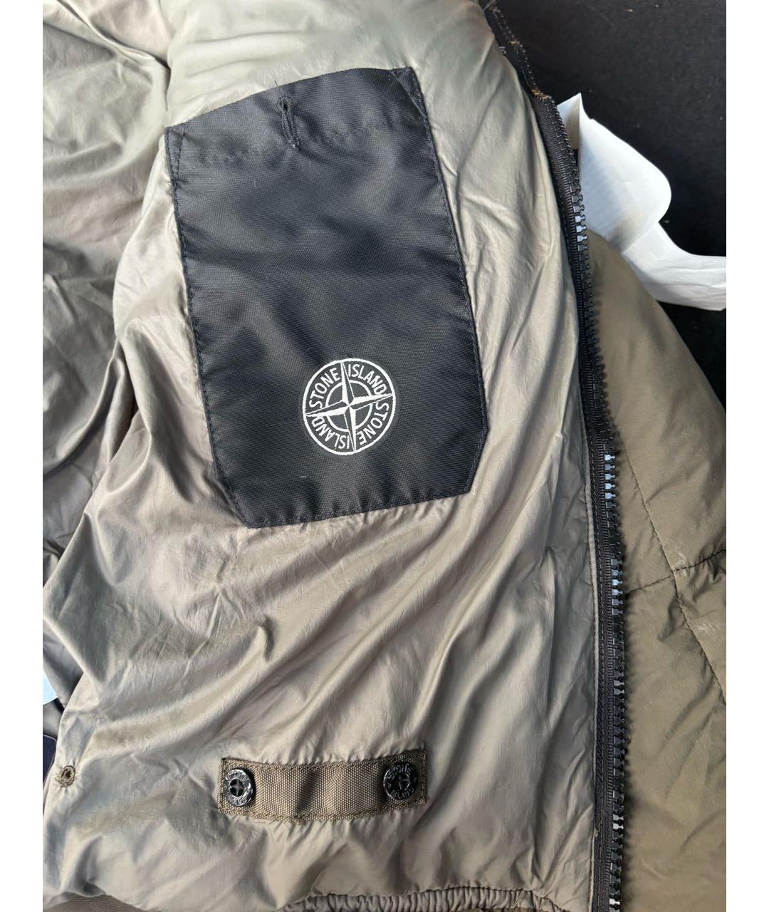 STONE ISLAND Хаки полиамидовый пуховик, фото 5