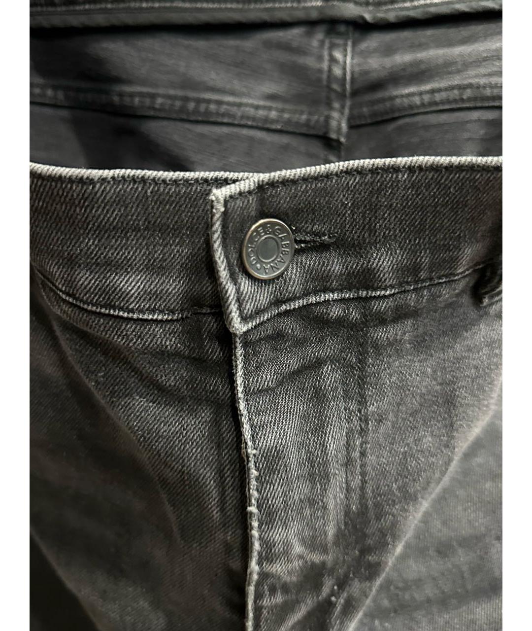 DOLCE&GABBANA Серые хлопковые джинсы скинни, фото 4