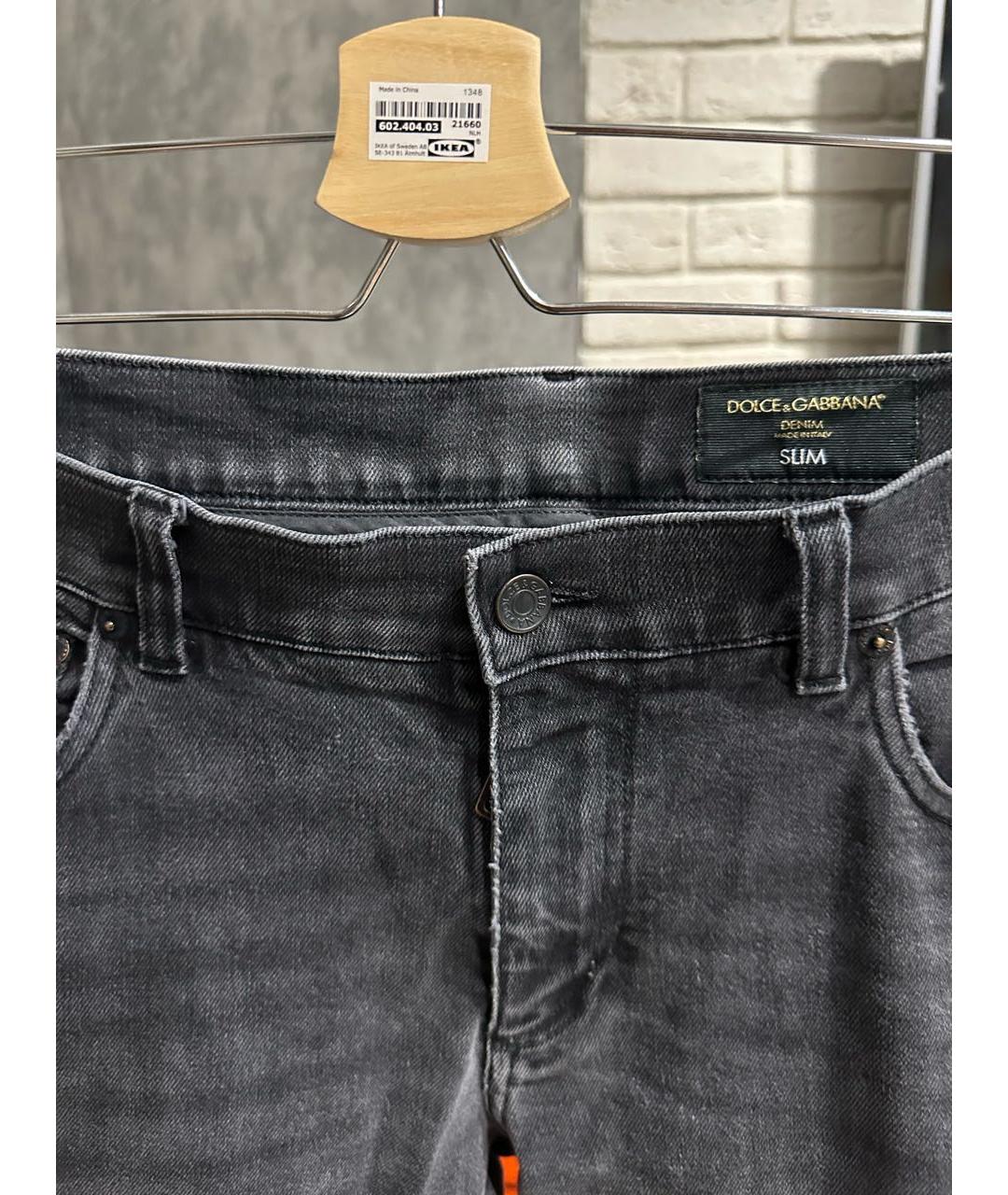 DOLCE&GABBANA Серые хлопковые джинсы скинни, фото 5