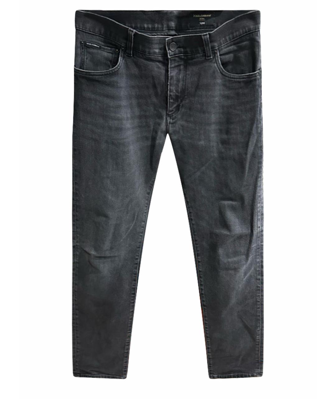 DOLCE&GABBANA Серые хлопковые джинсы скинни, фото 1