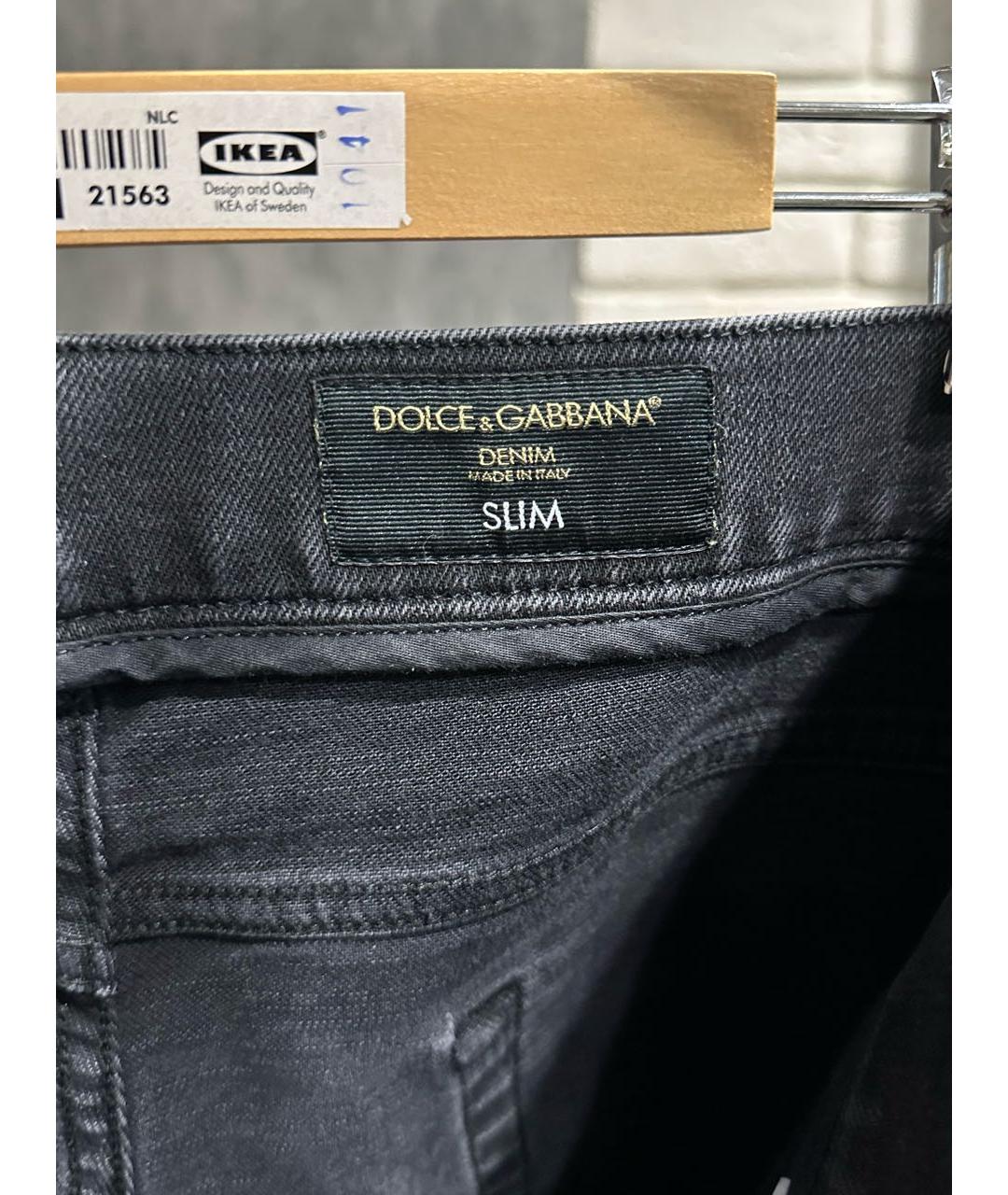 DOLCE&GABBANA Серые хлопковые джинсы скинни, фото 6