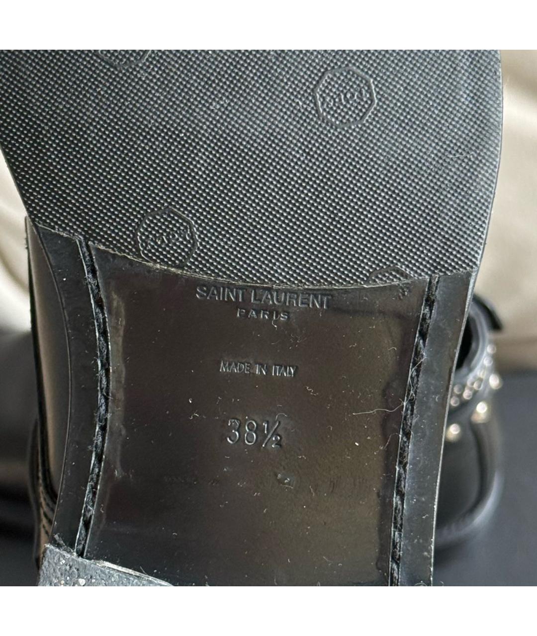 SAINT LAURENT Черные кожаные ботинки, фото 6