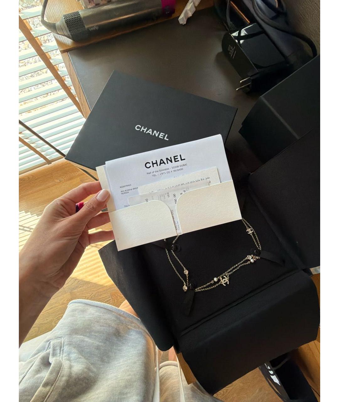 CHANEL Золотое металлическое колье, фото 5