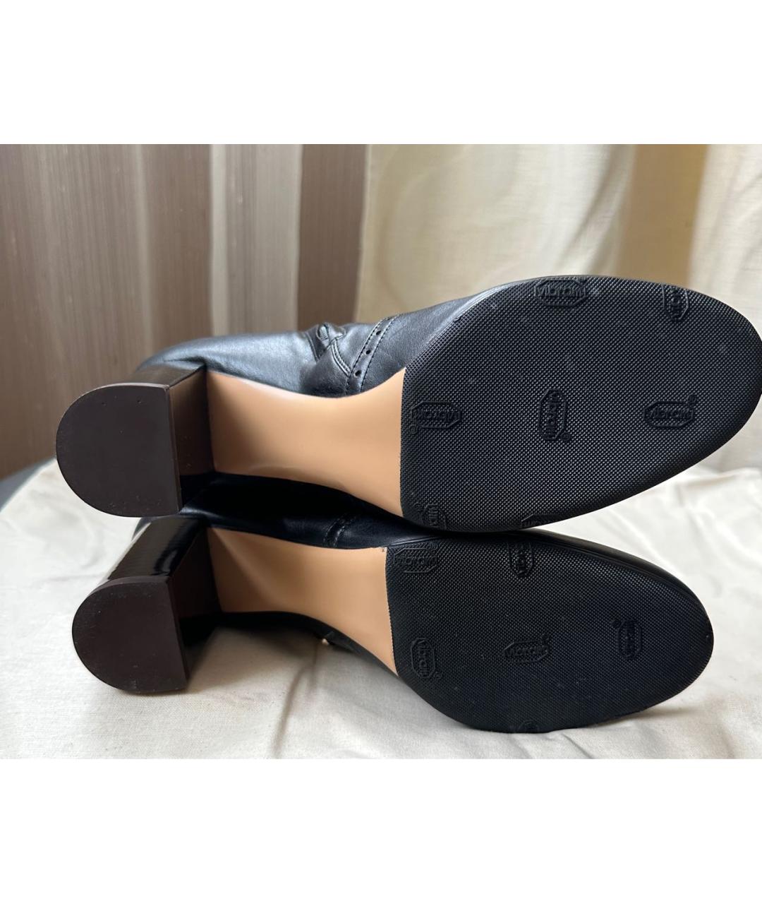 FERRAGAMO Черные кожаные сапоги, фото 5