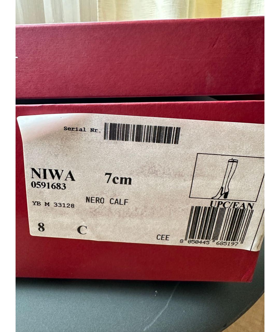 FERRAGAMO Черные кожаные сапоги, фото 8