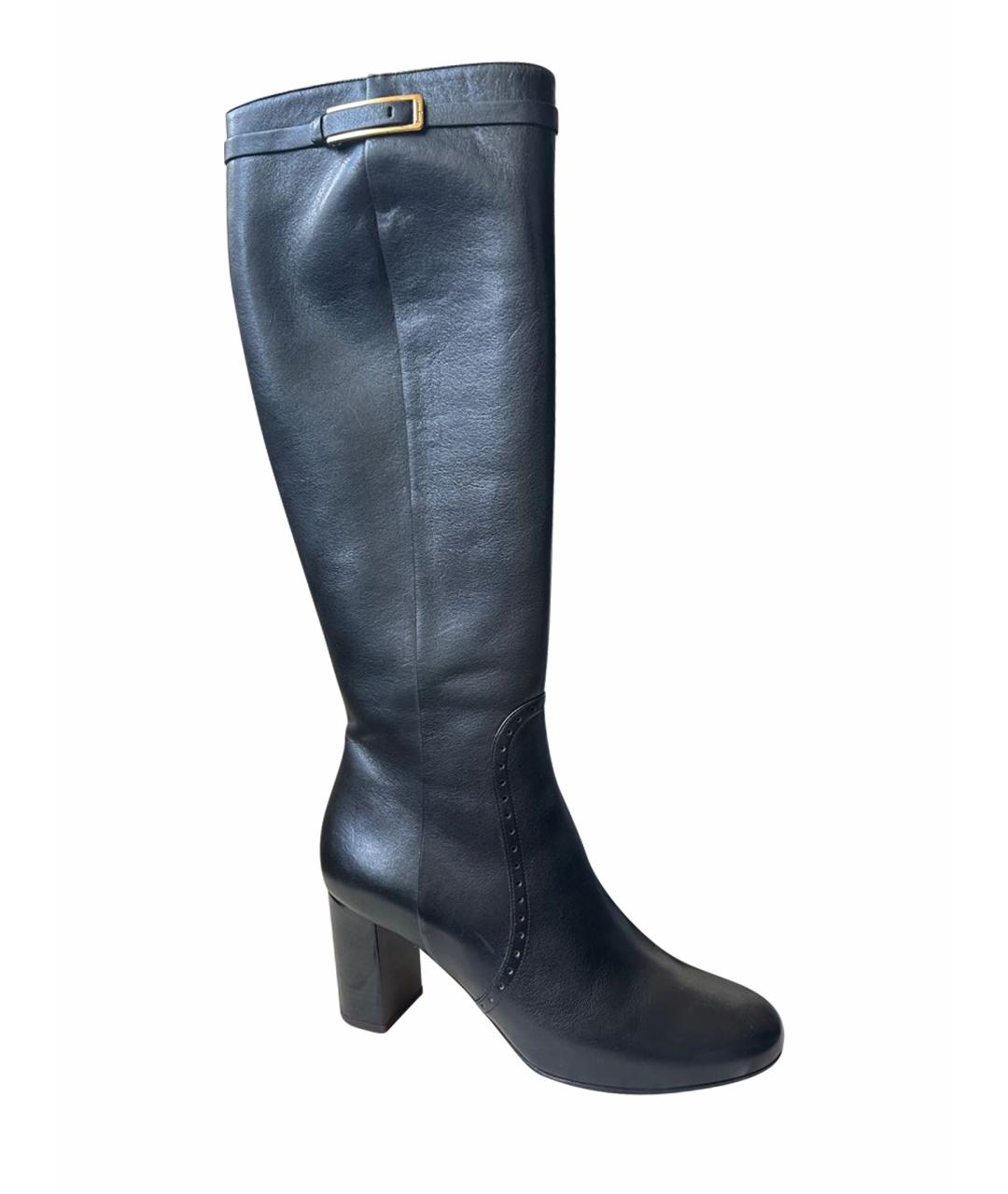 FERRAGAMO Черные кожаные сапоги, фото 9