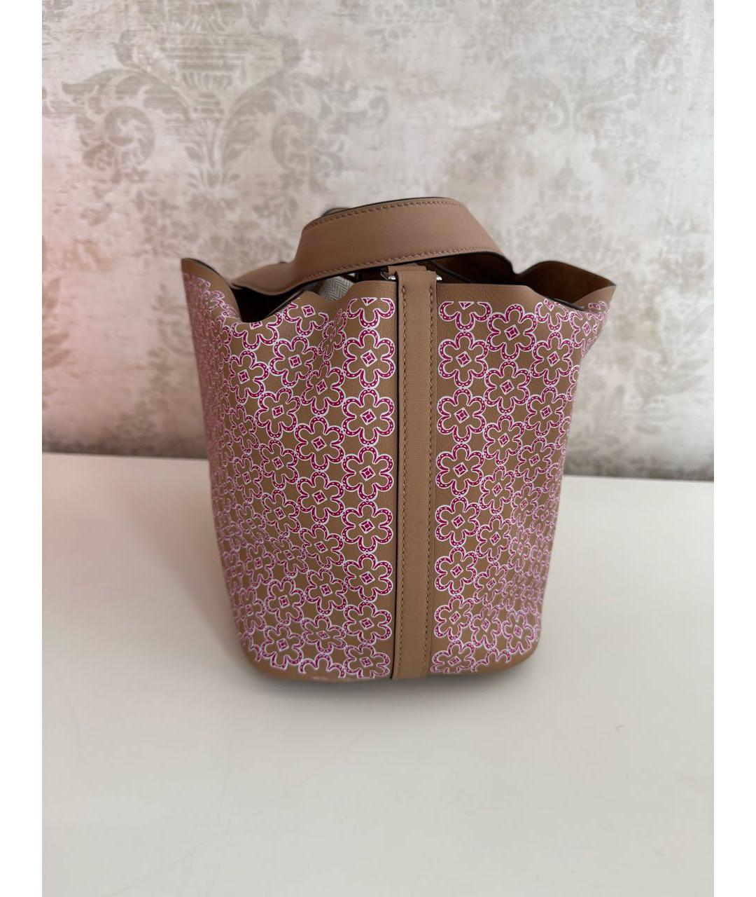 HERMES Коричневая кожаная сумка с короткими ручками, фото 7