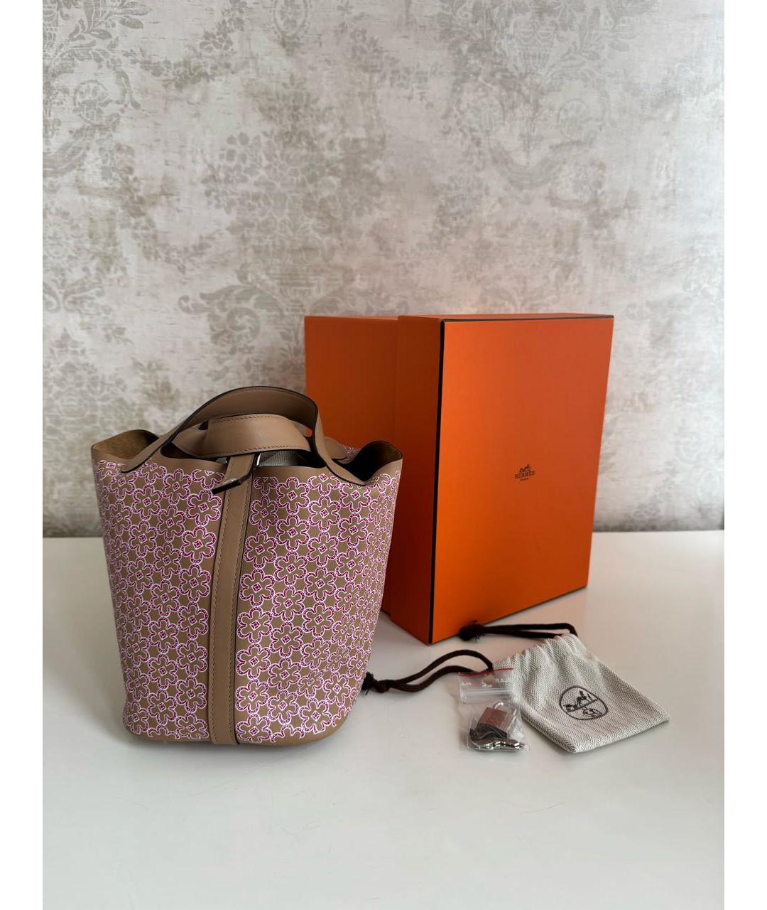 HERMES Коричневая кожаная сумка с короткими ручками, фото 5