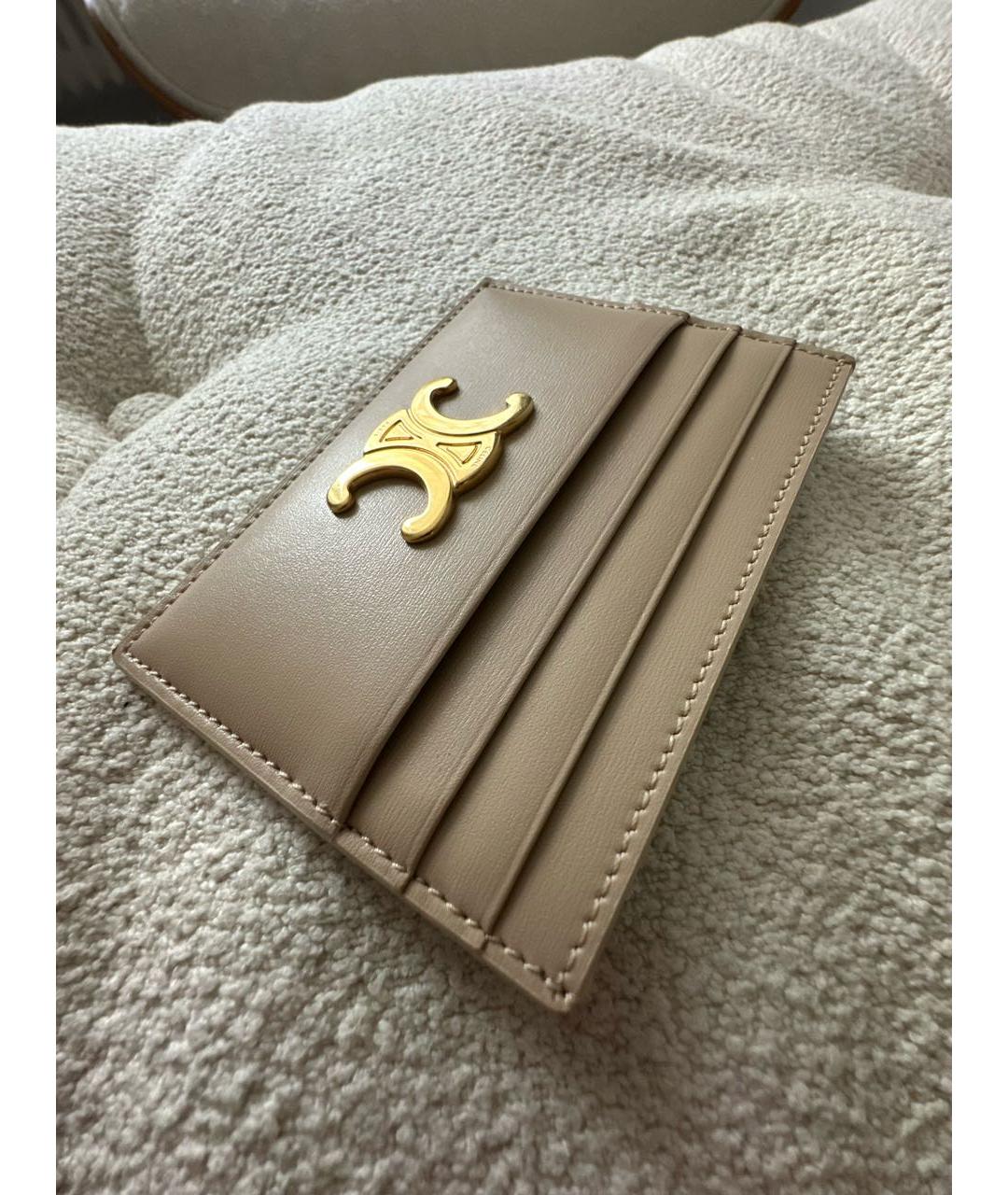 CELINE Бежевый кожаный кардхолдер, фото 4