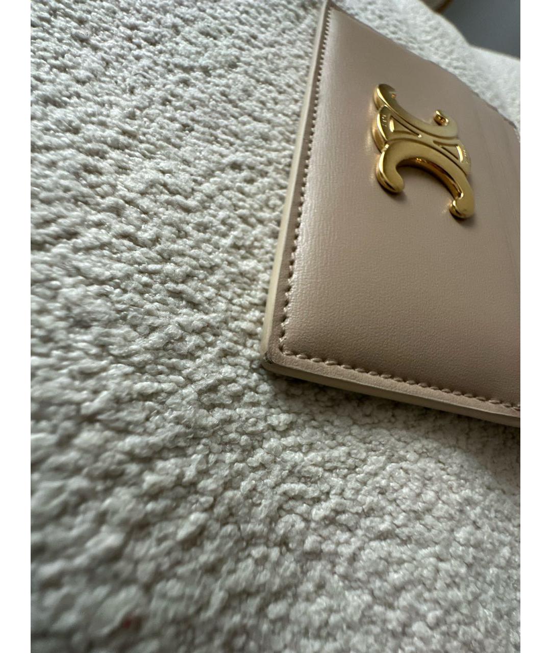 CELINE Бежевый кожаный кардхолдер, фото 5