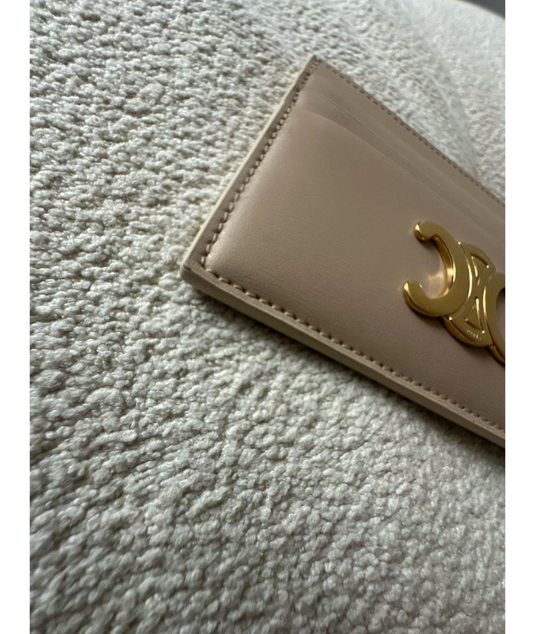CELINE Бежевый кожаный кардхолдер, фото 6