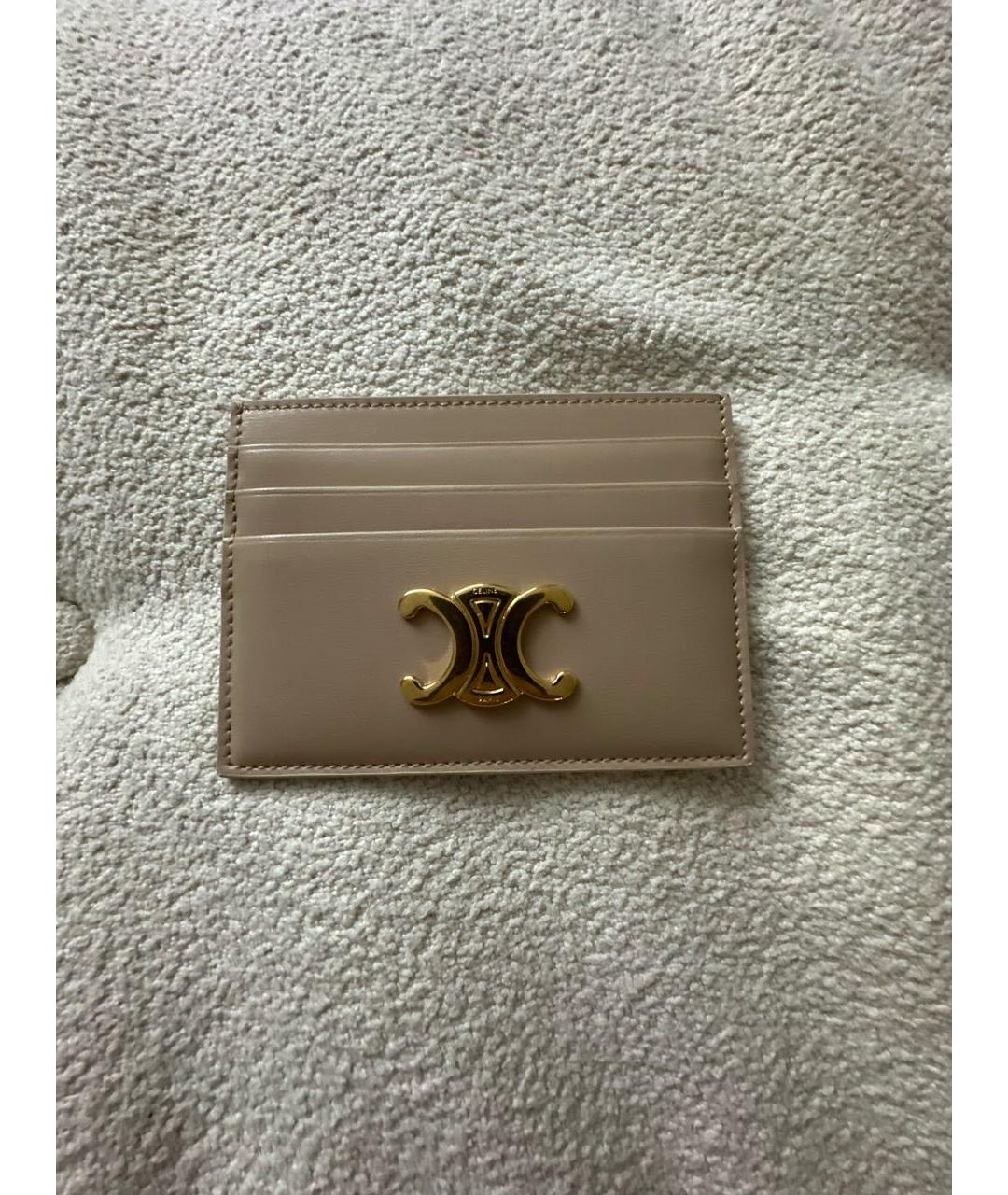 CELINE Бежевый кожаный кардхолдер, фото 7