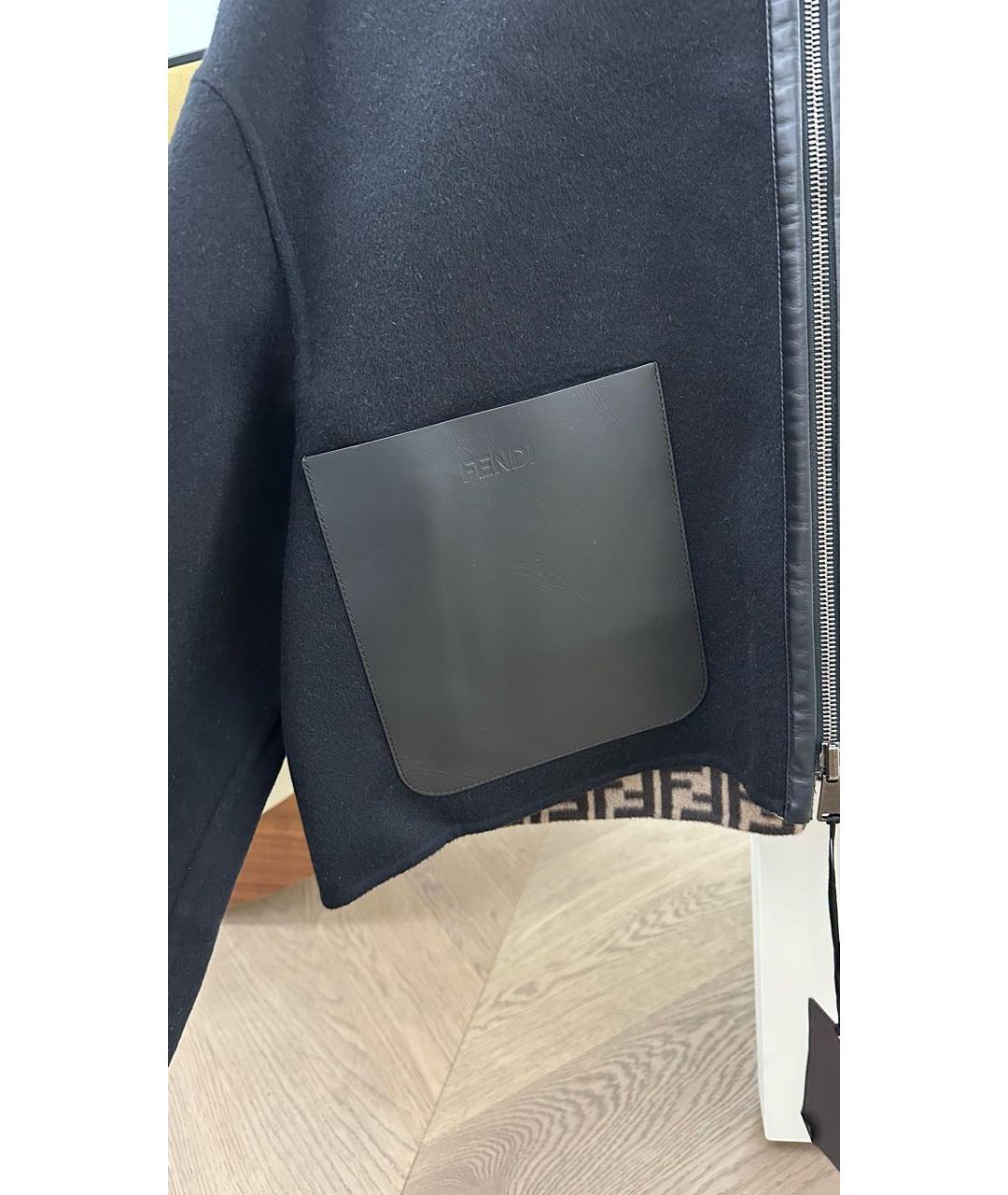 FENDI Черное кашемировое пальто, фото 2