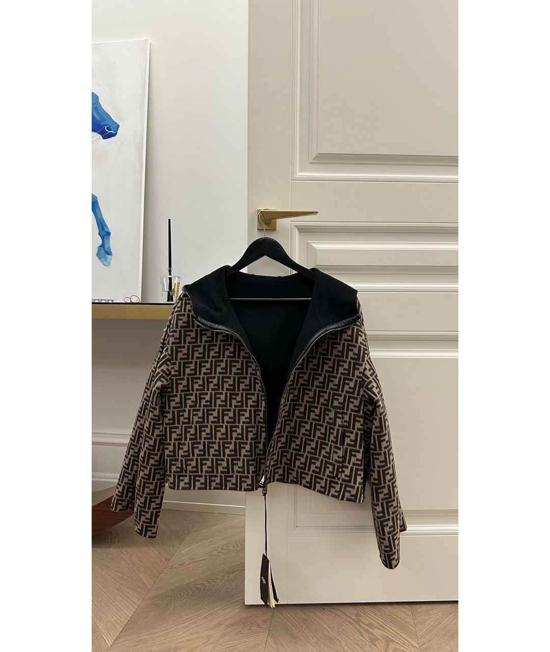 FENDI Черное кашемировое пальто, фото 4