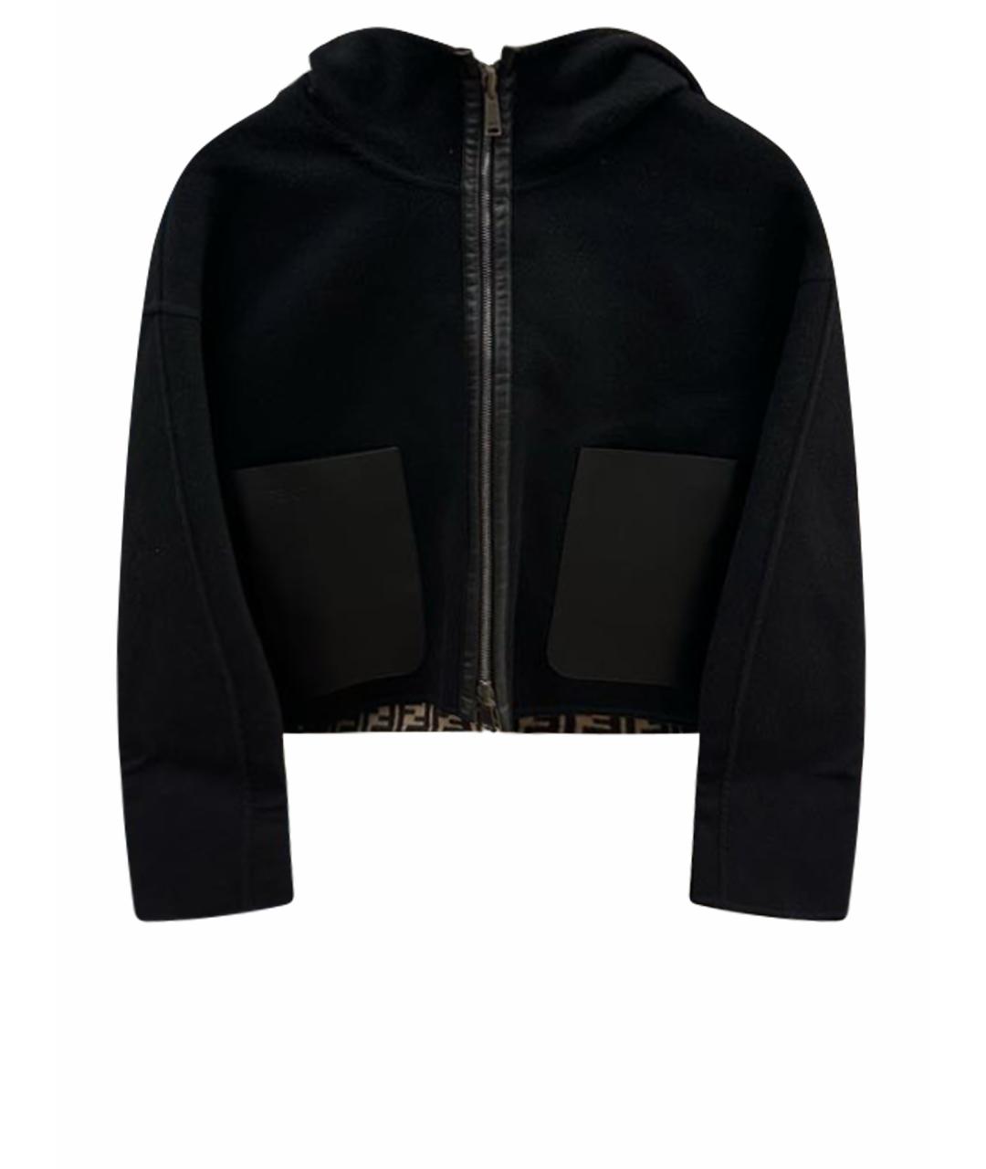 FENDI Черное кашемировое пальто, фото 1